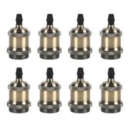GABORI E26 Vintage Lamp Socket, Edison Pendant Light Socket Replacement, Antique Retro Hanging Lamp Holder for Industrial, Decorative, DIY Lighting, Gold Antique Brass Color 8-Pack