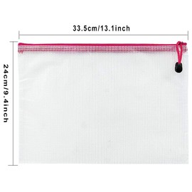 Plastic Wallets A4 Zip Wallets - 12PCS Plastic Folders Zip Lock Bags A4 Zip Folder Document Wallet Zipper File Bags for Household Bills, Receipts, Important