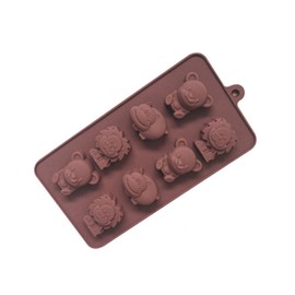 Silikon-Backformen, 8 Mulden, 3D-Cartoon-Tiere, Kuchenformen, DIY-Backwerkzeug für die Herstellung von Schokolade, Süßigkeiten, Keksen, 1 Stück