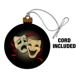 GRAPHICS & MORE Drama Comedy Tragedy Masks Theater Wood Christmas Tree Holiday Ornament