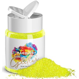 MARBLERS Holographic Glitter [Rainbow Yellow] 1.5oz (42g) | Fine | Non-Toxic, Vegan, Cruelty-Free | Face, Body, Eyeshadow, Hair, Festival, Party Makeup, Nail Art, Polish | Resin, Tumbler, Slime, Craft