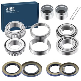 XiKe 2 Set Fits 1-1/16'' inch Axles Trailer Wheel Hub Kit, L44649 L44610 Bearings, 12192TB, 15192TB /34823, 10-60 Seal, OD 1.98'' Dust Cover and Cotter Pin.