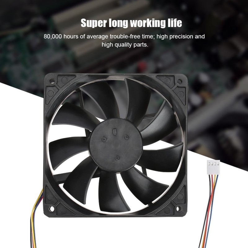 12CM 12V 0.72A 4Pin PWM Temperature Speed Control Cooling Fan