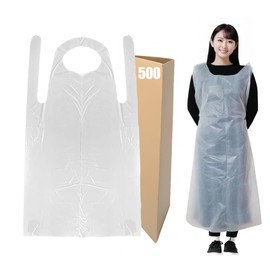 Start.side Disposable Apron, Waterproof, Nursing, Meal, Cleaning, Vinyl, For Cleaning, Transparent White 500 Sheets