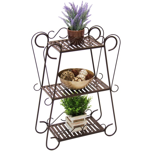 Best Choice Products Multifunctional 3-Shelf Metal Plant Stand Display Rack