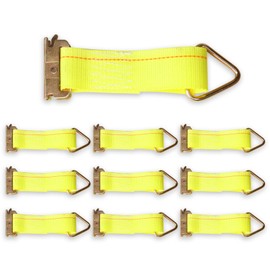 LULU CARGO CONTROL E Track Rope Tie Offs, E Track Tie Down Straps with D Ring E Track Accessories for Pickups/Boats/Enclosed Trailers/Vans, 10 Pack(2"x 6")