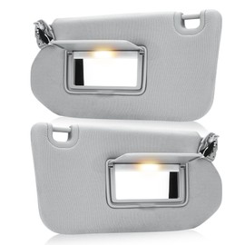 Gray Driver Left + Passenger Right Side Sun Visor Replacement Compatible with Nissan Pathfinder 2013-2018, Infiniti QX60 2014-2017, Infiniti JX35 2013 Replace 96401-9PB0A, 96400-9PB0A