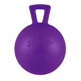 Jolly Pets Tug-n-Toss Heavy Duty Dog Toy Ball with Handle, 4 Inches/Petite, Purple (404 PR)