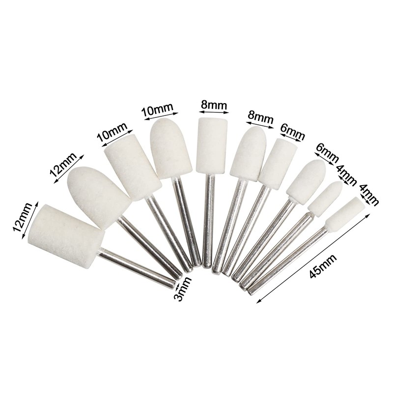 FPPO 1Inch Polishing Buffing Wheel Set,Wool Felt Cotton Mounted 3mm