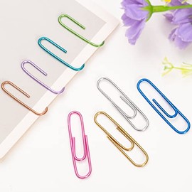 240 clips de papel, clip de papel de 33 mm, clips de papel de colores surtidos, clips de papel para papeleo, oficina, escuela y uso personal