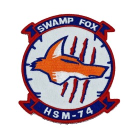 HSM-74 Swamp Fox Red/White/Blue Chest Patch – With Hook and Loop, 4"