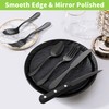 24-Piece Black Silverware Set with Steak Knives, Stainless Steel Flatware