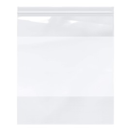 Plymor Zipper Reclosable Plastic Bags w/White Block, 2 Mil, 13" x 15" (Pack of 500)