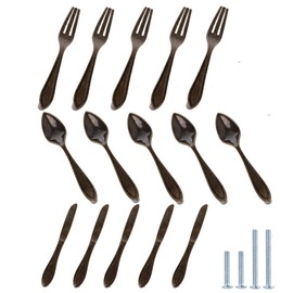 CENDGOOD Door Pulls Tableware Handles Spoon Knife Fork Shape Kitchen Cupboard Cabinet Dresser Closet Drawer Hole Center 3" Bronze Pack of 15