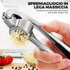 Spremiaglio in acciaio inox da cucina professionale, frantoio aglio, tritatutto