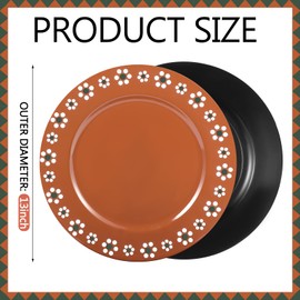 Jinei 10 Pcs 13 Inch Platos De Barro Mexicanos Plastic Plates Mexican Floral Charger Plates Mexican Talavera Plates for Mexican Barro Theme Birthday Wedding Cinco De Mayo Party Decorations