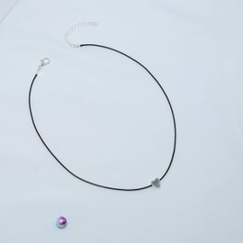 TseenYi Fashion Black Leather Choker Necklace Short Boho Necklaces Jewelry for Women Girls Silver, Metal