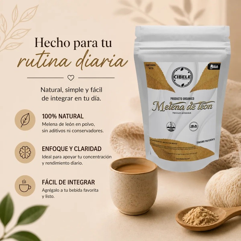 Cibele Melena De León Natural En Polvo ( Lion Mane)