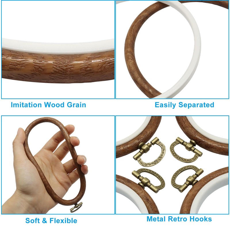 Bonsicoky 15 Pack 5 Inch Round Embroidery Hoops