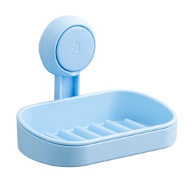 TAILI Soap Dish Bar Holder Suction Cup,Soap Saver with Powerful Vacuum Suction,Sponge Holder for Shower,Bathroom,Tub and Kitchen Sink, Universal Shower Accessories,Drill-Free,Removable,Blue