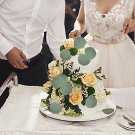 Keaziu - 100 piezas de decoración de magdalenas de hojas verdes para magdalenas, diseño de flores, primavera, cumpleaños, boda, novia, baby shower, suministros de decoración para fiestas de cumpleaños, color verde