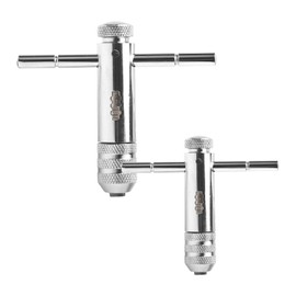 HENGBIRD 2 Pieces T Handle Tap Wrench Ratchet Adjustable Hand Tap Set Hand Tap Set T-Shaped Wrench Kit for Metric Taps M3-M8/M5-M12