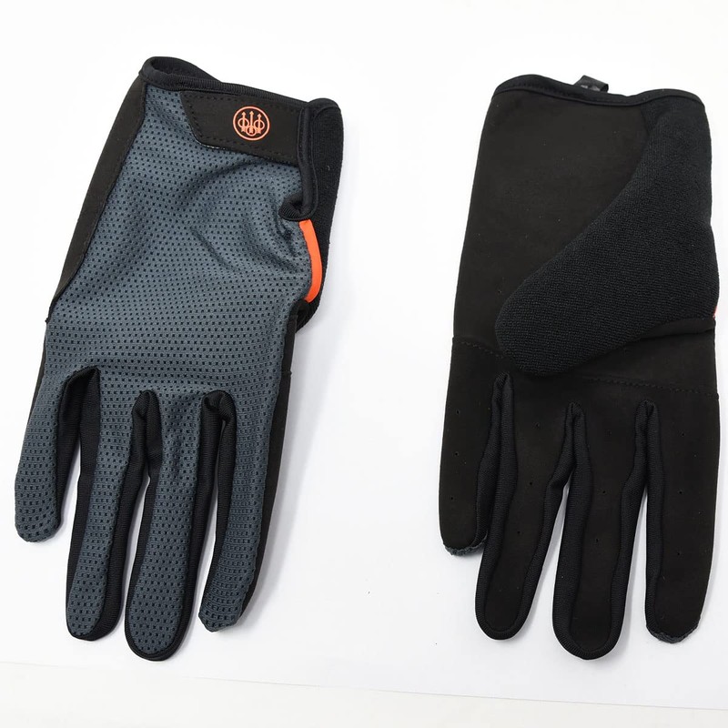 Beretta Unisex Lightweight Full Finger Black Grey Shooting Mesh Gloves,