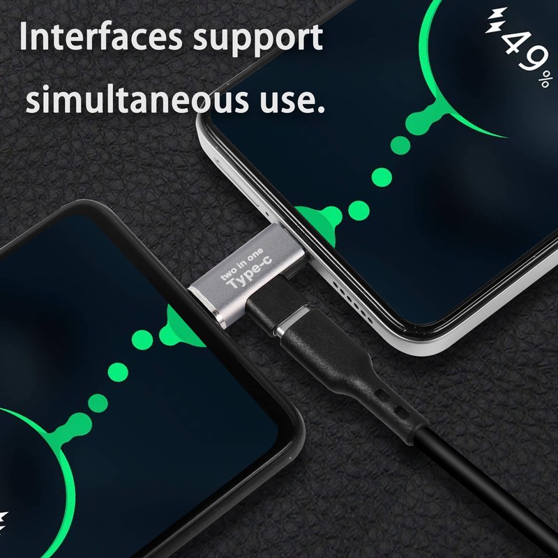 QIANRENON 2 in 1 USB C Charger Splitter Adapter Type
