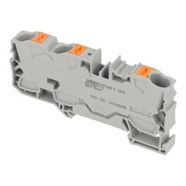 2210-1301 | WAGO 3-CONDUCTOR THROUGH TERMINAL BLOCK WITH PUSH BUTTON 10 MM GREY