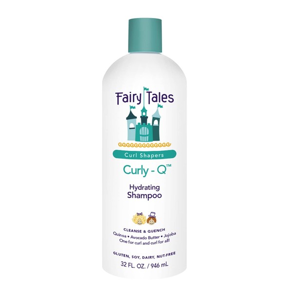 Fairy Tales Curly Q Kids Shampoo for Curly Hair - Hydrating Kids Hair Shampoo for all Types of Curls Including Multi Cultural Hair- Paraben Free, Sulfate Free, Gluten and Nut Free - 32 oz