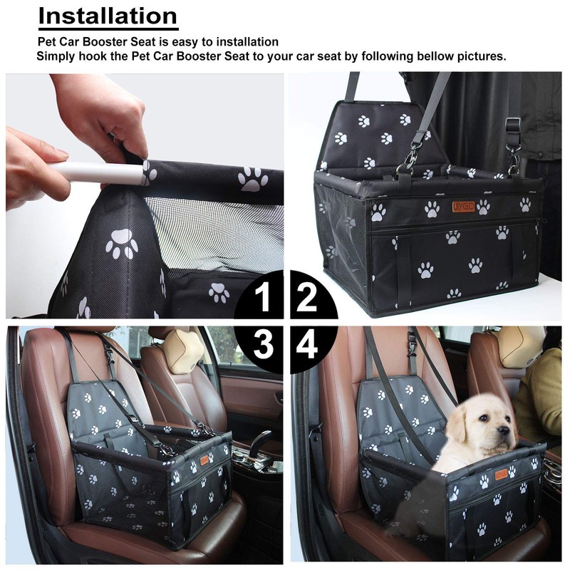 BYGD Dog Car Seat, with Upgrade Support Rod, Breathable and