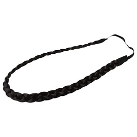 Curvy's Women's Braided Hair Band, Extension Band, Elastic, Thick, Wig, Hair Accessories, Wedding, Medium, Dark Brown
