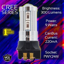 MCK Auto MCK Auto C PW24W PWY24W LED Canbus Bulbs Indicators Blinkers Amber Orange Very Bright and Without Errors Compatible with XE A3 CC - EB4L3 C 2 Bulbs - Transform Your Ride