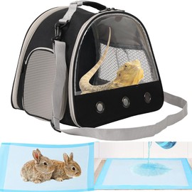 Small Animal Travel Carrier with Absorbent Pad Set, Pee Pad with Leak-Proof Quick-Dry Design for Guinea Pig,Portable Bearded Dragon Bag for Sugar Glider,Hedgehog,Rat,Bunny,Rat,Outdoor Used