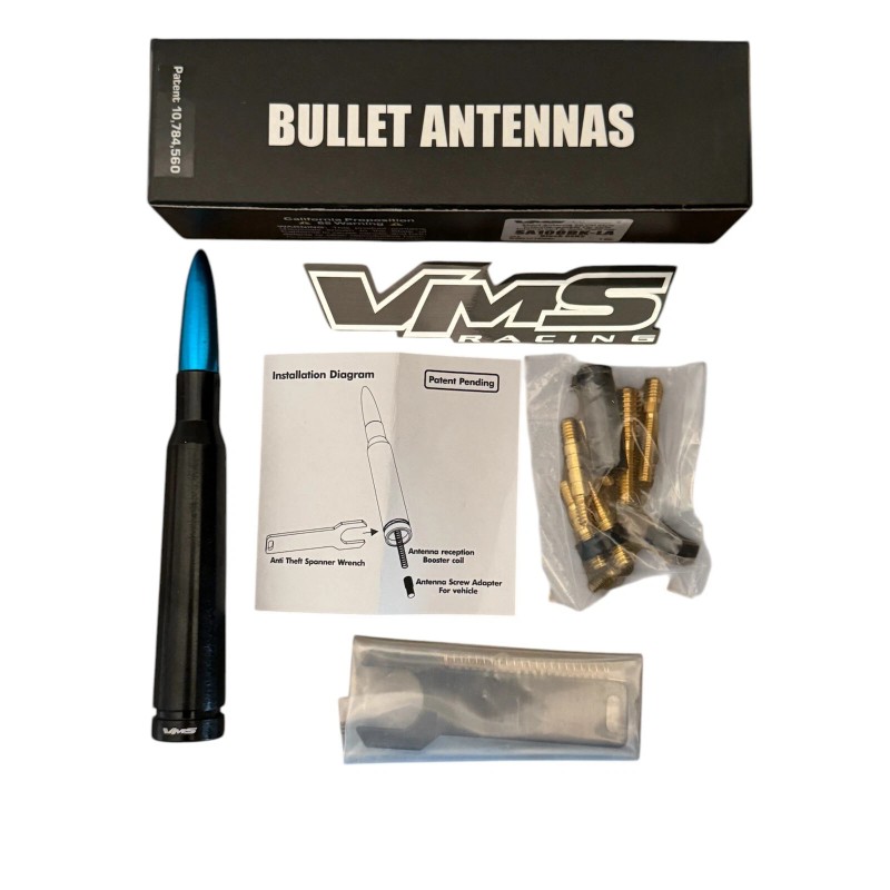 VMS Black and Blue Bullet Antenna For Ford F150 and