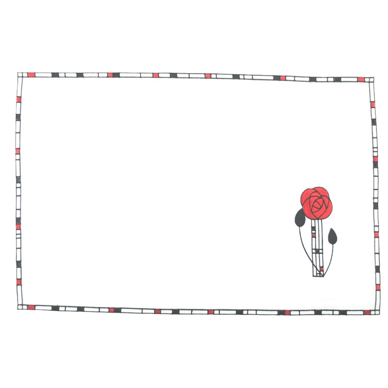 Pair of Table Placemats in a Mackintosh Rose design (red)