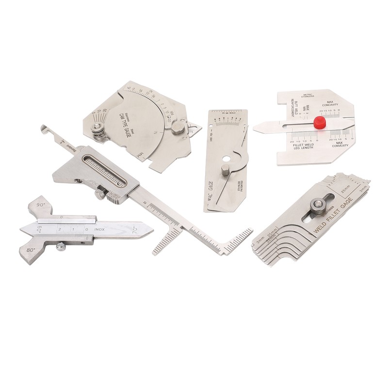 6Pcs Weld Gauge Set Fillet Include Hi Lo Gauge Porosity
