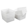 NICESH 6-Pack White Plastic Small Storage Baskets, 10" x 7.7"