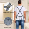Beitiny Denim Apron with Pockets, Cross Back Apron for Men