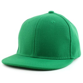 Trendy Apparel Shop - Gorra de visera plana para niños, Verde Kelly, Talla única