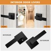 Probrico Matte Black Passage Door Lever Square Hall Closet Handle,