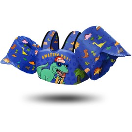 Chriffer - Chaleco salvavidas para niños y niñas de 22 a 65 libras, flotadores con arnés de hombro, alas de brazo para bebés de 2,3,4,5,6,7 años