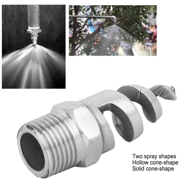 Spiral Nozzle SPJT 316L Stainless Steel Male Thread Anti‑Clogging Watering