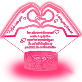 3D Illusion Night Light Gifts for Mom,16 Color Change Decor Bedside Lamp with Remote and Smart Touch, Ideal Thanksgiving Mothers Day Birthday Gifts for Mom