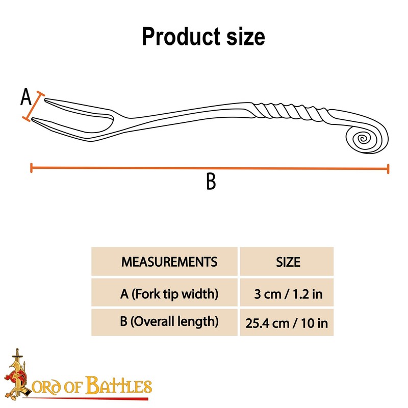Lord Of Battles Medieval Iron Pot Fork - 10 Inch-Long