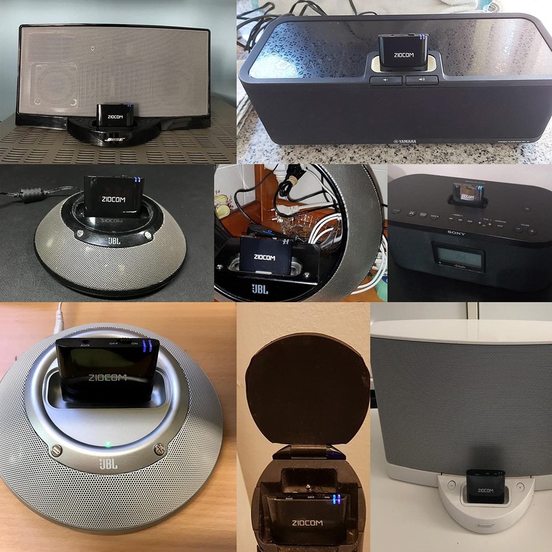 ZIOCOM 30ピンオーディオアダプター ボーズ・サウンドドック及び他の30ピンのミュージックドッキングステーション用 無線受信 ブルートゥースアダプター（車とオートバイに使用不可）-ブラック