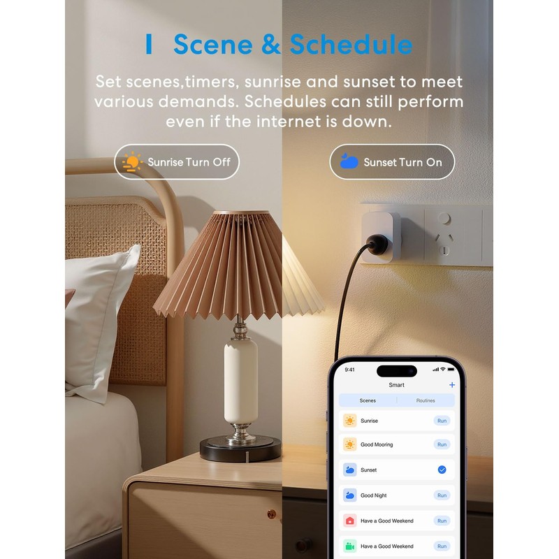 meross Matter Smart Plug Mini, WiFi Outlet with Energy Monitoring