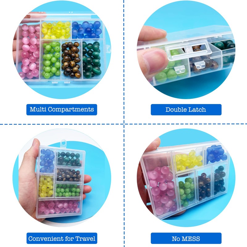 TeTeBak Plastic Organizer Box with Dividers - 2 PCS Small