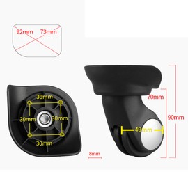 Zoofen Luggage Wheels Replacement Black Suitcase Wheels Replacement Suitcase Caster Wheels with 4 Screw Holes (Z138)