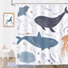 Bonhause Shower Curtain Whale Fish Ocean Shower Curtains for Kids